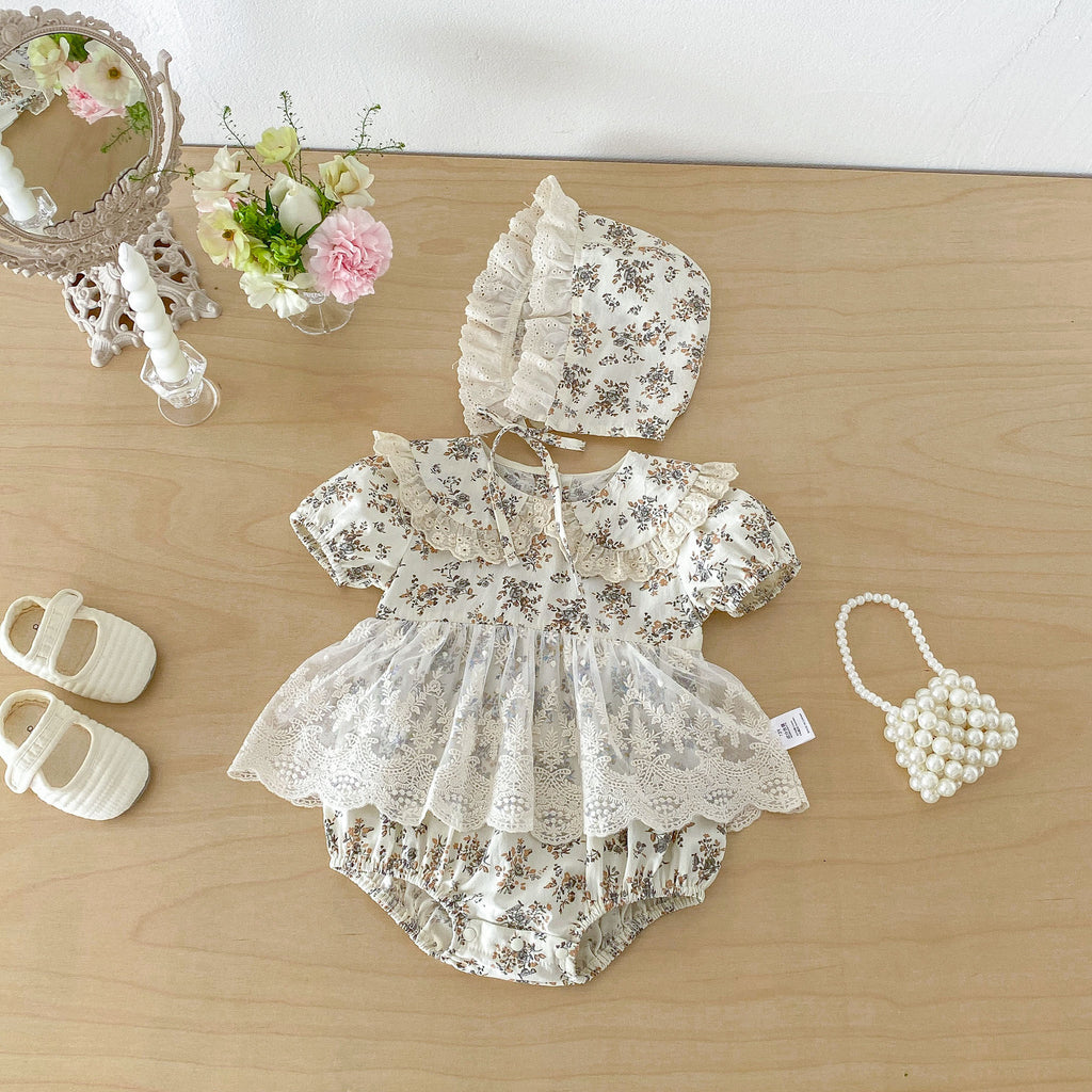 Cute Floral Print Summer Lightweight Romper Dress for Baby Girls Cotton A-Class Baby Clothes