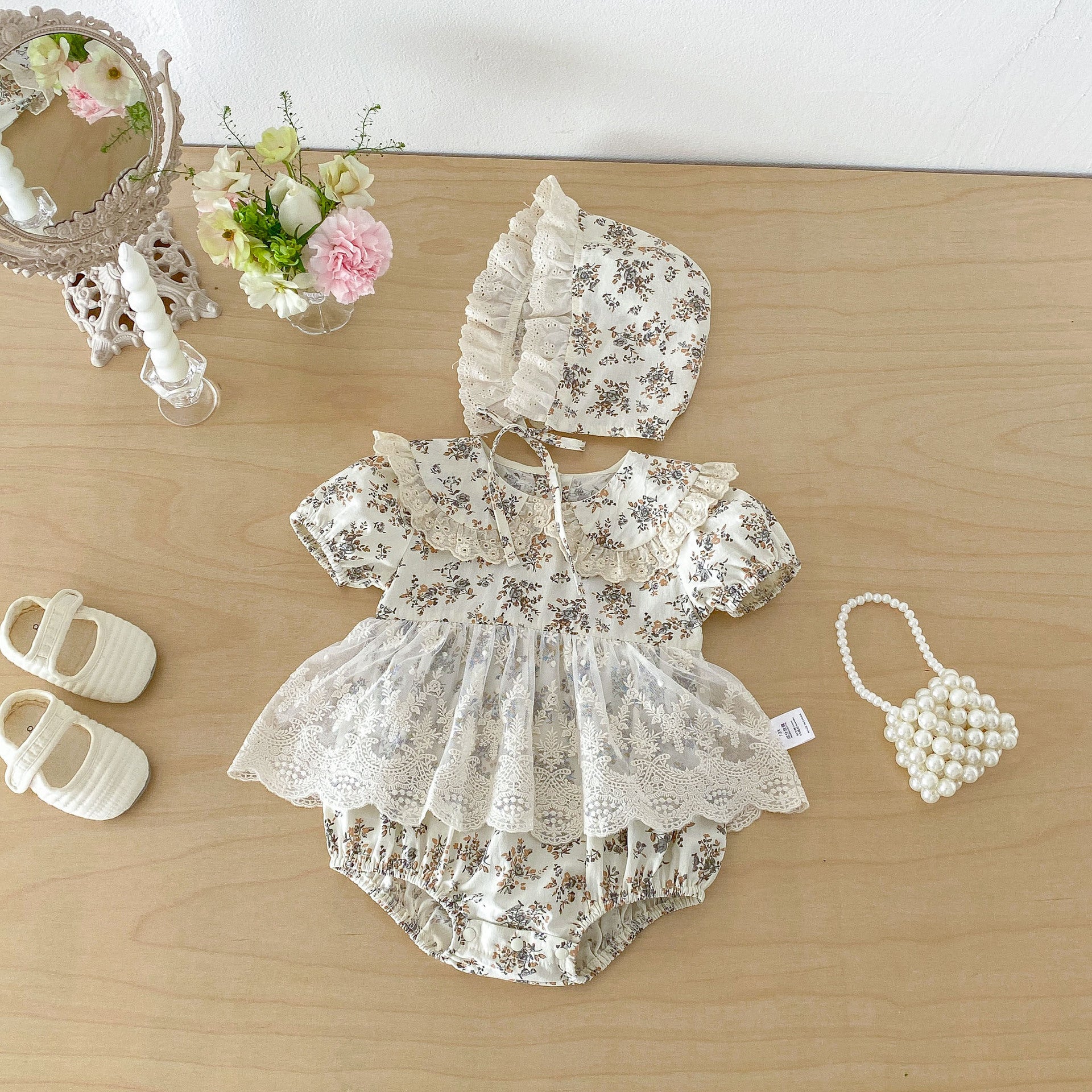 Cute Floral Print Summer Lightweight Romper Dress for Baby Girls Cotton A-Class Baby Clothes