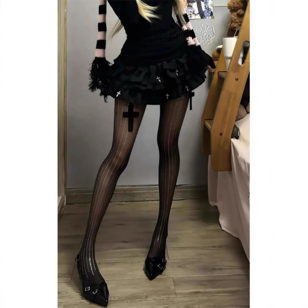 Gothic Dark Cross Cake Puff Skirt Pants Ballet Skirt Bubble Shorts Sexy Personality Style