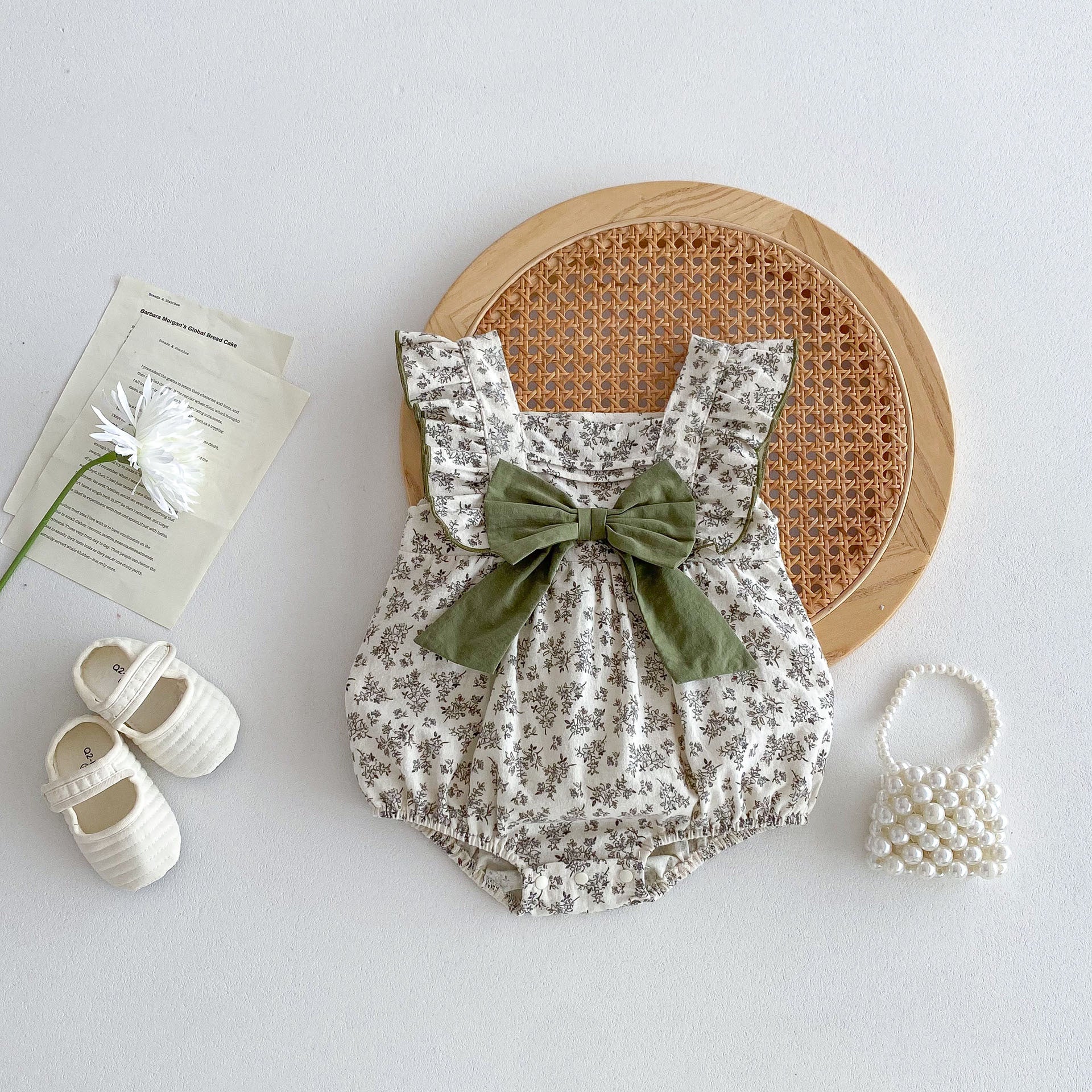 Baby Summer Romper Thin Floral Baby Girl Onesie Princess Dress Newborn Clothes Class A Pure Cotton