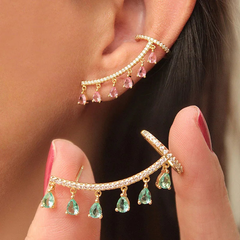 3-color 1-piece women's stud earrings jewelry fashion Korean Valentine's Day gift unusual color earrings