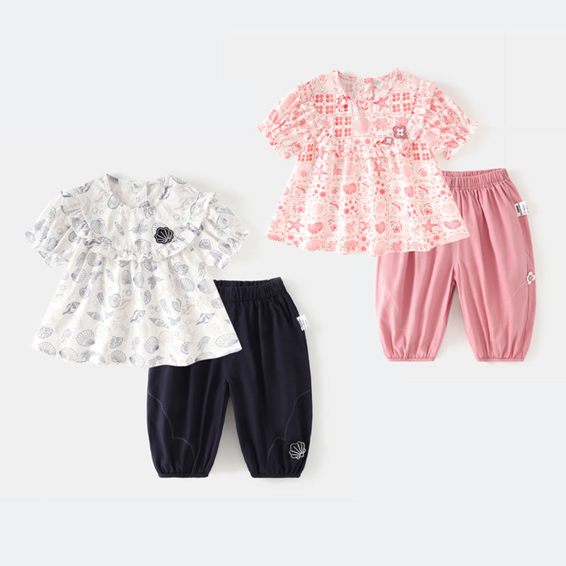 Baby floral short sleeved set