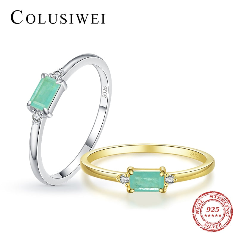 Colusiwei 925 Sterling Silver Mysterious Paraiba Tourmaline Fashion Rings for Women Engagement Wedding Finger Rings Fine Jewelry