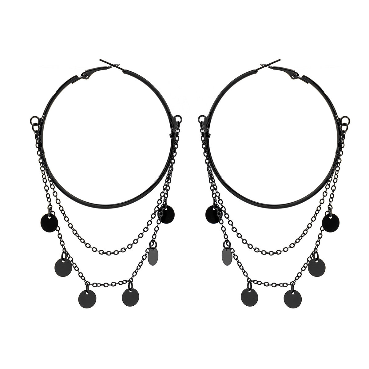 Sweet punk style black pentagonal star earrings Gothic dark earrings