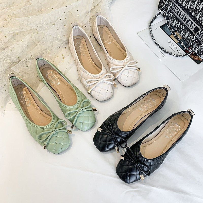 Women's Summer New Style Single Shoes Korean Flat Bottom Shallow Mouth Fairy Casual Single Shoes