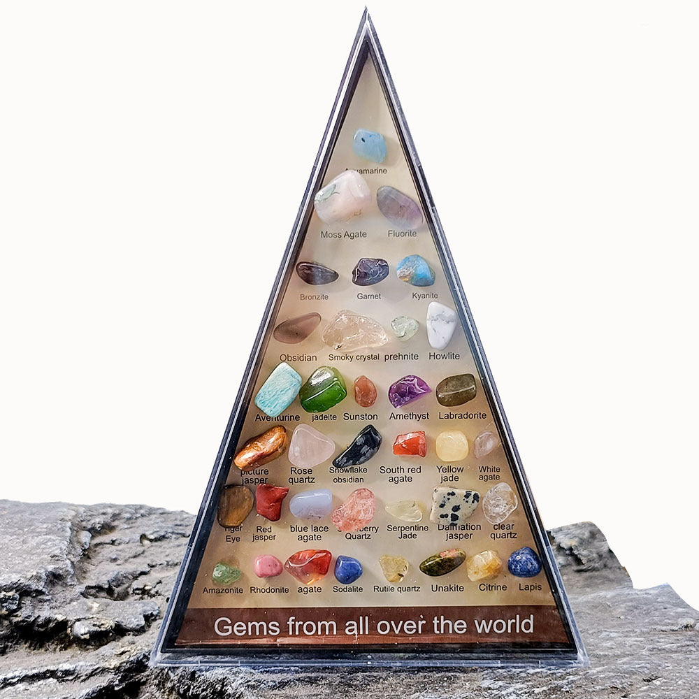 36 PCS/Box Natural Healing Crystals Mineral Specimens Irregular Tumbled Stones Rock Collection Box
