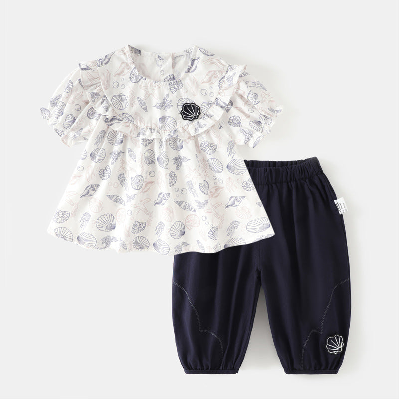 Baby floral short sleeved set