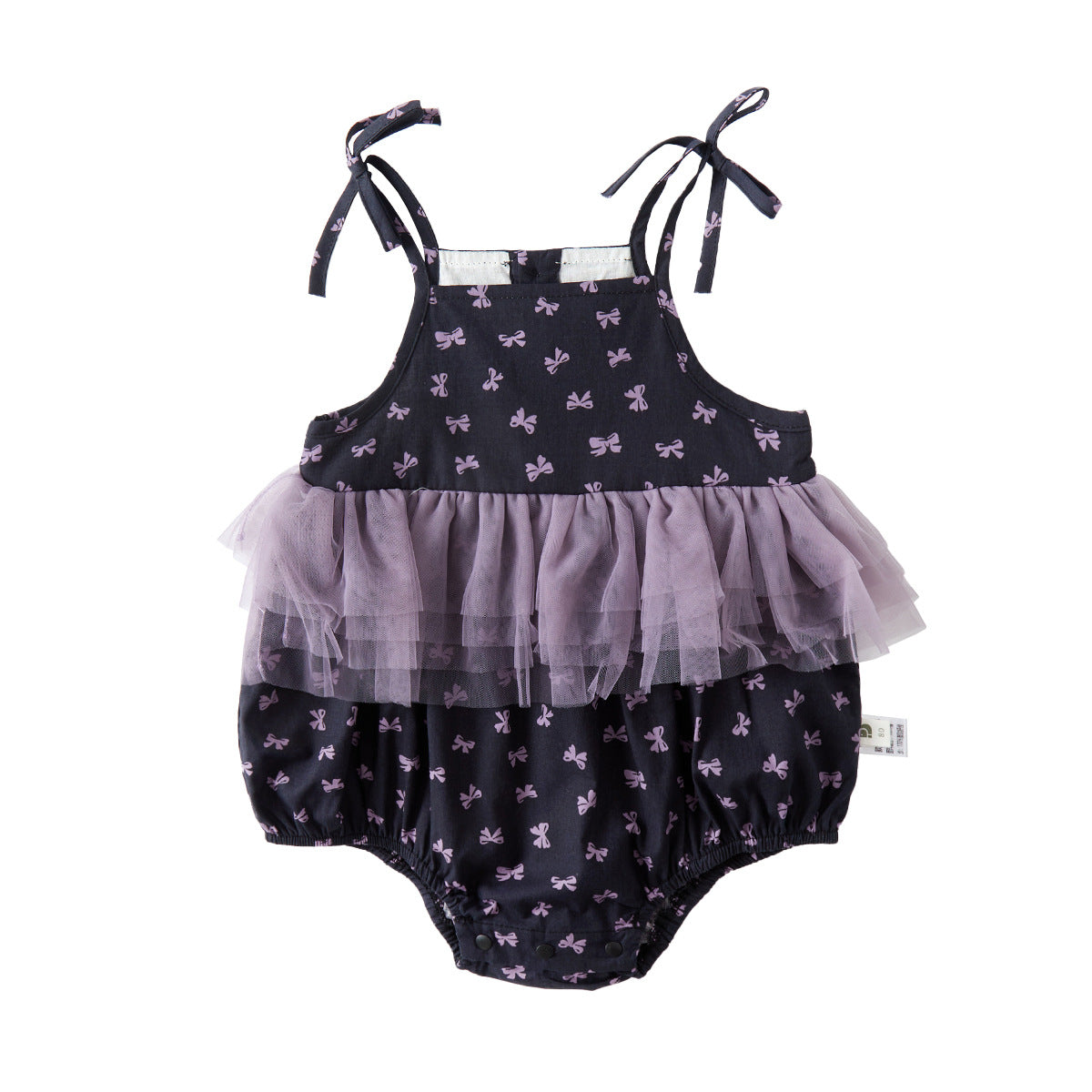 Baby Clothes Summer Sleeveless Butterfly Knot Romper for Girls, Mesh Baby Bodysuit for Newborns and 100-Day Celebration, Summer Outfit