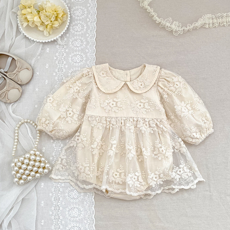 Spring and Autumn Baby Clothes, Baby Girl Romper, Princess Dress, Crawling Suit, Tulle 1st Birthday Dress, Newborn Onesie