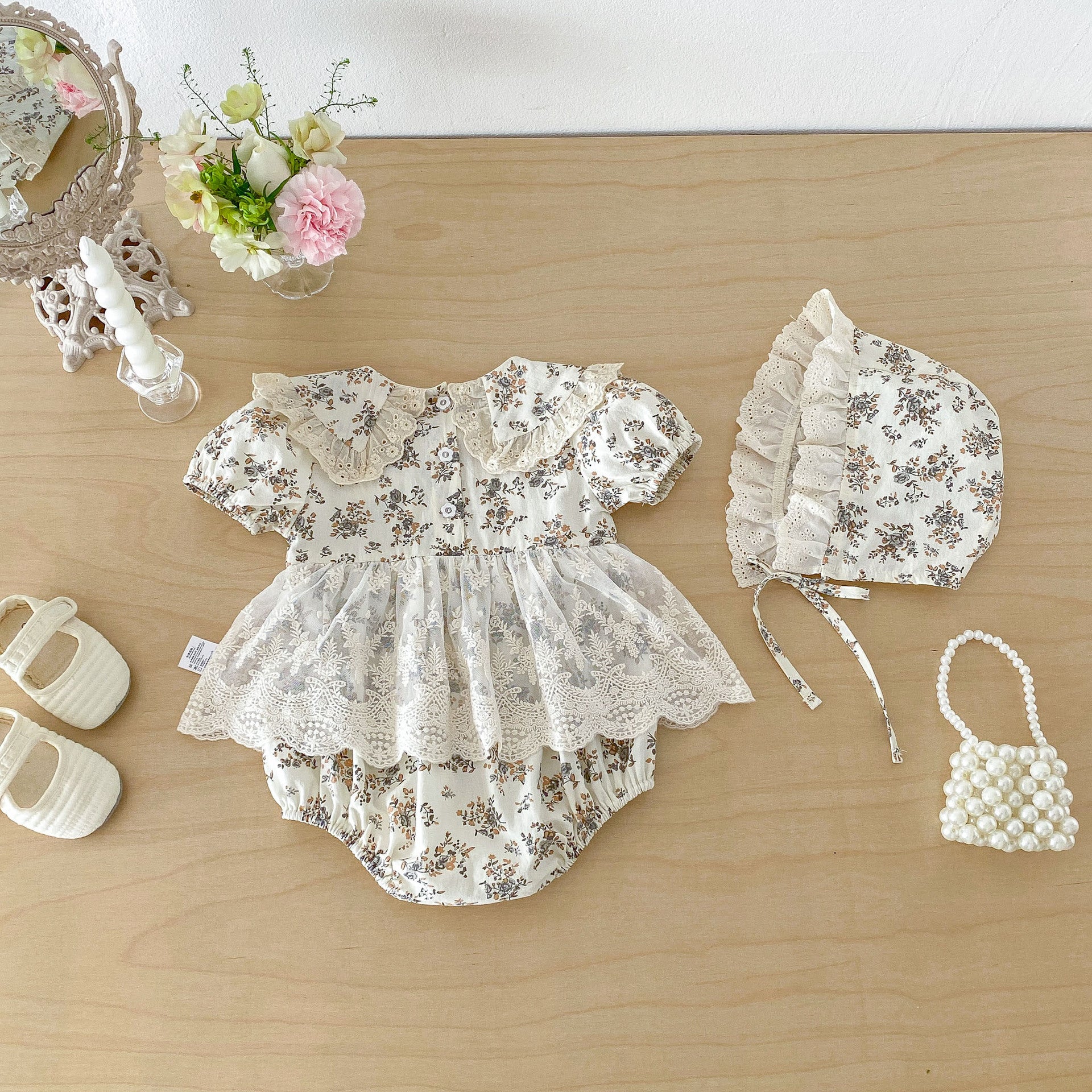 Cute Floral Print Summer Lightweight Romper Dress for Baby Girls Cotton A-Class Baby Clothes