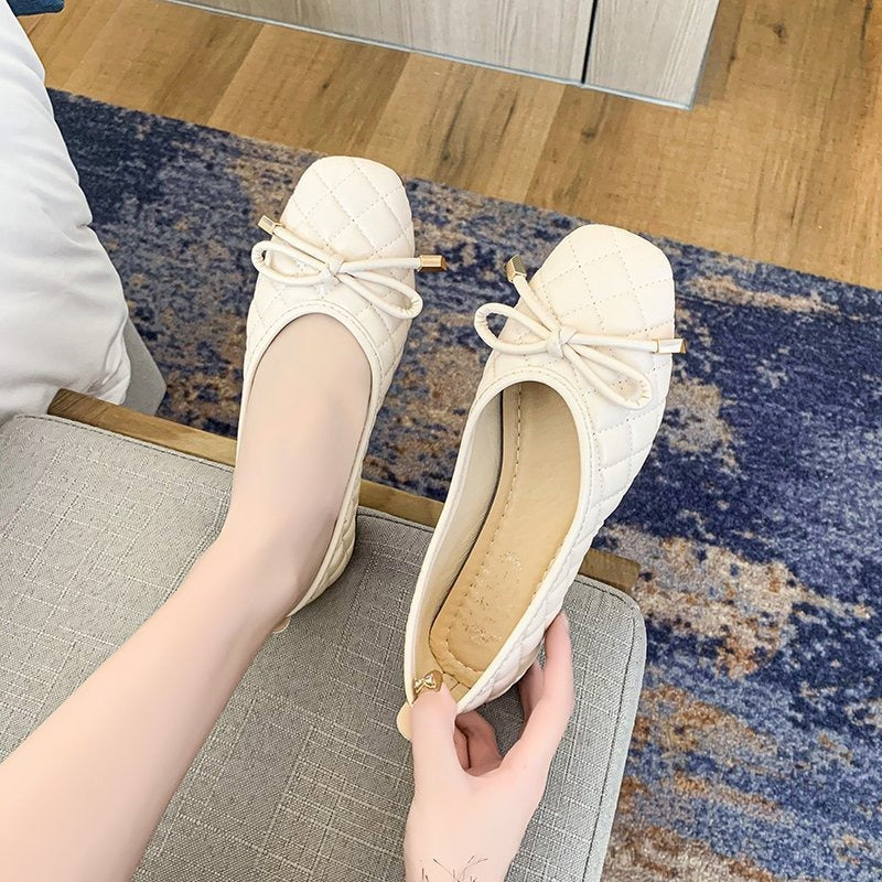 Women's Summer New Style Single Shoes Korean Flat Bottom Shallow Mouth Fairy Casual Single Shoes