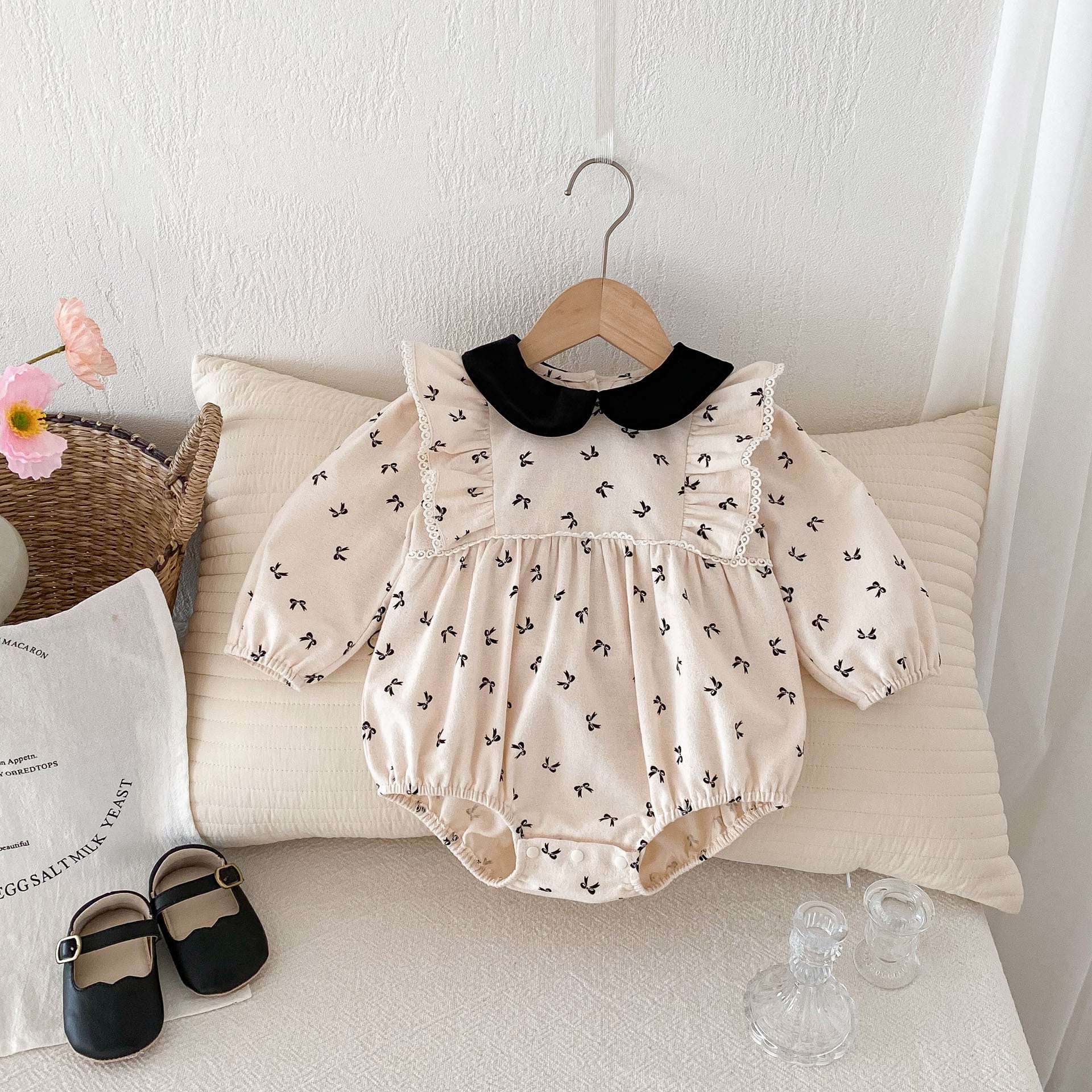 Cute Baby Clothes Spring Autumn Outfit for Girls, Baby Romper, Newborn Bodysuit, 100-Day Celebration Wear, A-Class Infant Clothing