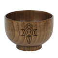 New Pentagram Wooden Bowl Three-Phase Moon Goddess Storage Bowl Wika WICCA Altar Ornament