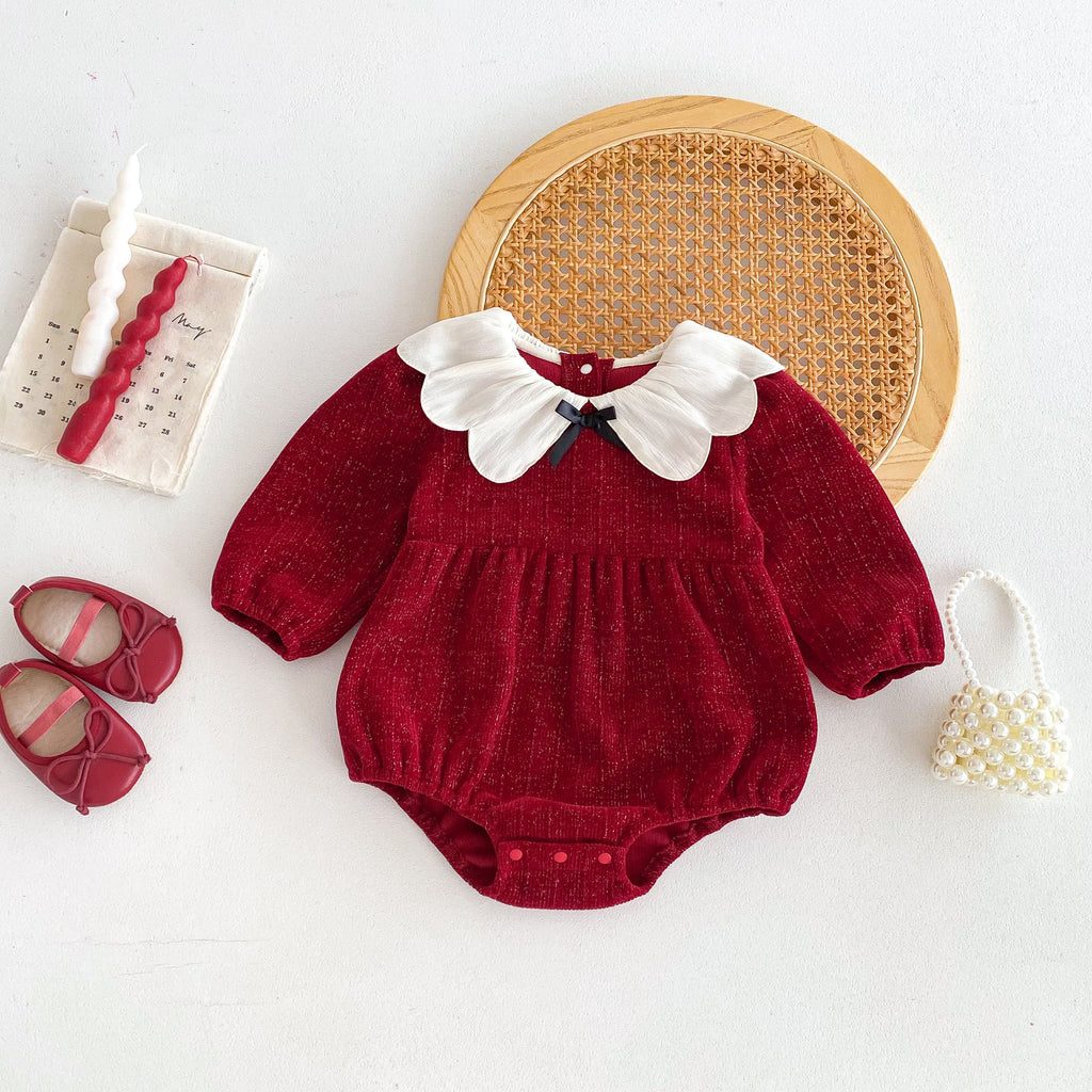 Baby Clothes Spring Autumn Bodysuit Full Moon 100 Days Birthday Princess Dress Newborn Girl Baby Onesie