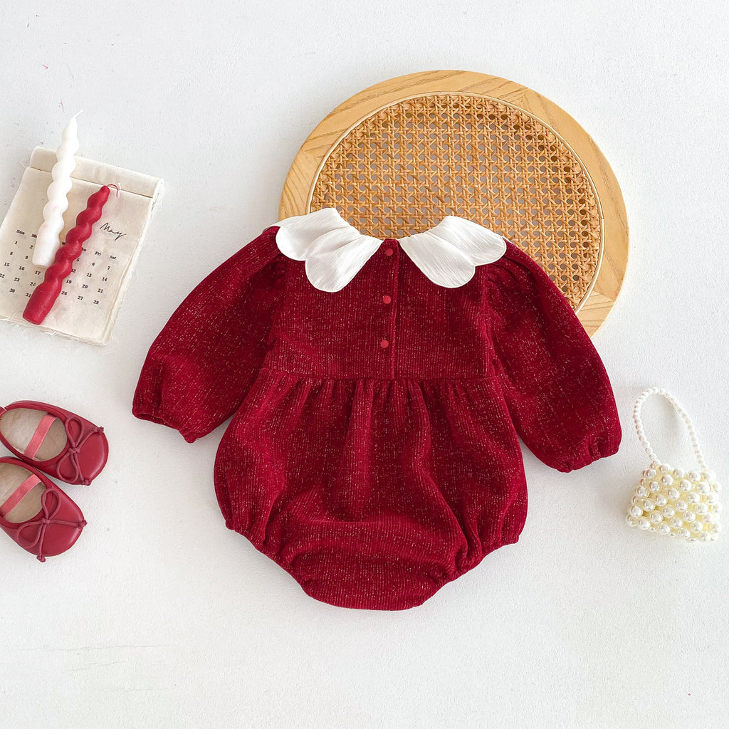 Baby Clothes Spring Autumn Bodysuit Full Moon 100 Days Birthday Princess Dress Newborn Girl Baby Onesie