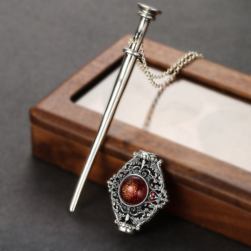 Harry Potter Peripheral Necklace Dripping Blood Alliance Couple Necklace S925 Silver Magic Pendant