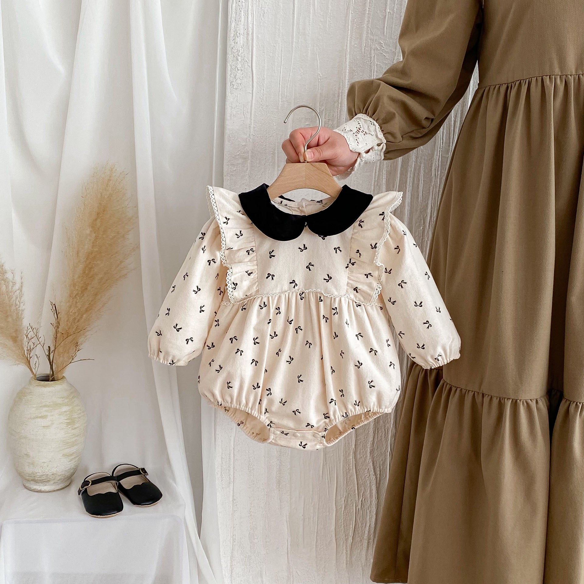 Cute Baby Clothes Spring Autumn Outfit for Girls, Baby Romper, Newborn Bodysuit, 100-Day Celebration Wear, A-Class Infant Clothing