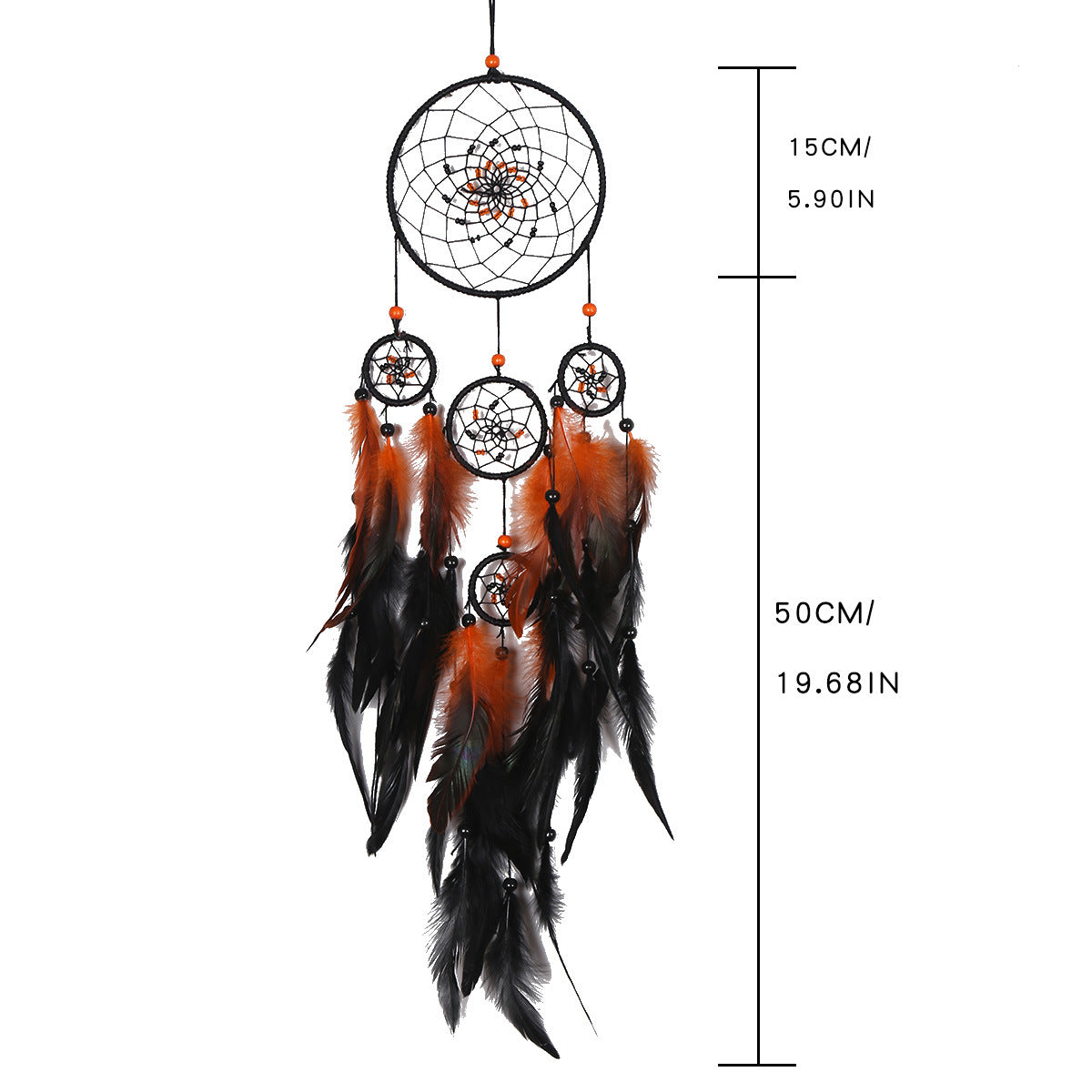 Dark Department New Five-Ring Dream Catcher Feather Pendant Nordic Style Fashion Home Wind Chime Dream Catcher Pendant