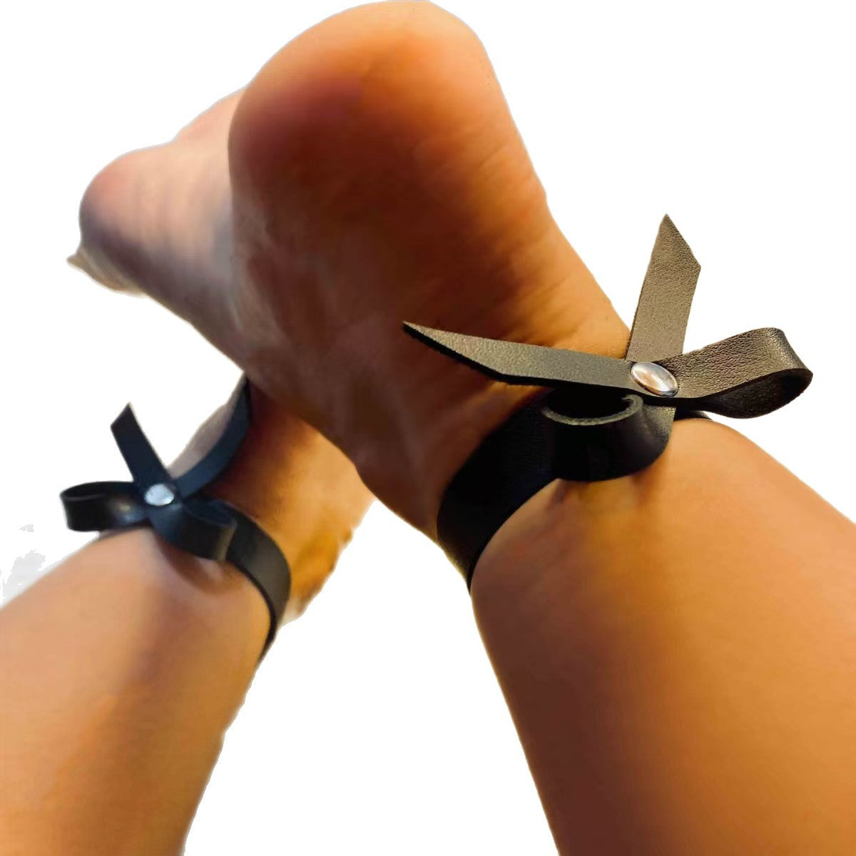 PU Punk Gothic Leather Anklet Adjustable Butterfly Knot Versatile Decorative Footwear Accessory