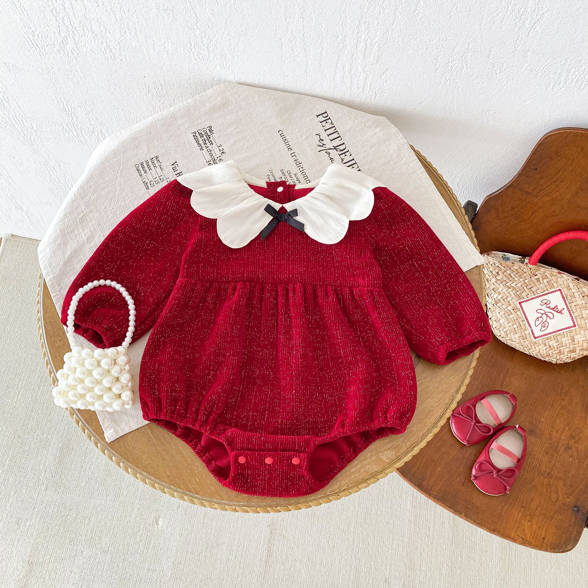Baby Clothes Spring Autumn Bodysuit Full Moon 100 Days Birthday Princess Dress Newborn Girl Baby Onesie