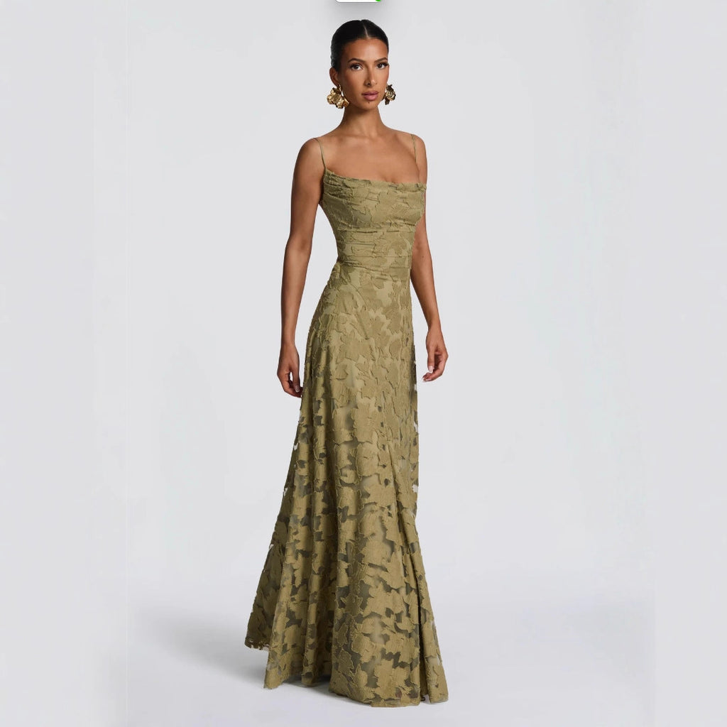 Lace halter dress with tie detail, unique design, women's mid-length fairy dress for spring, casual vacation wear