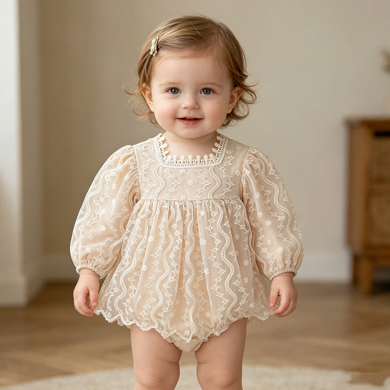 Baby Clothes Bodysuit Spring Autumn Girls Princess Romper Dress Princess Birthday Outfit Newborn Onesie