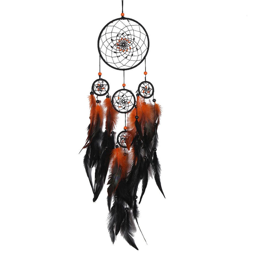 Dark Department New Five-Ring Dream Catcher Feather Pendant Nordic Style Fashion Home Wind Chime Dream Catcher Pendant