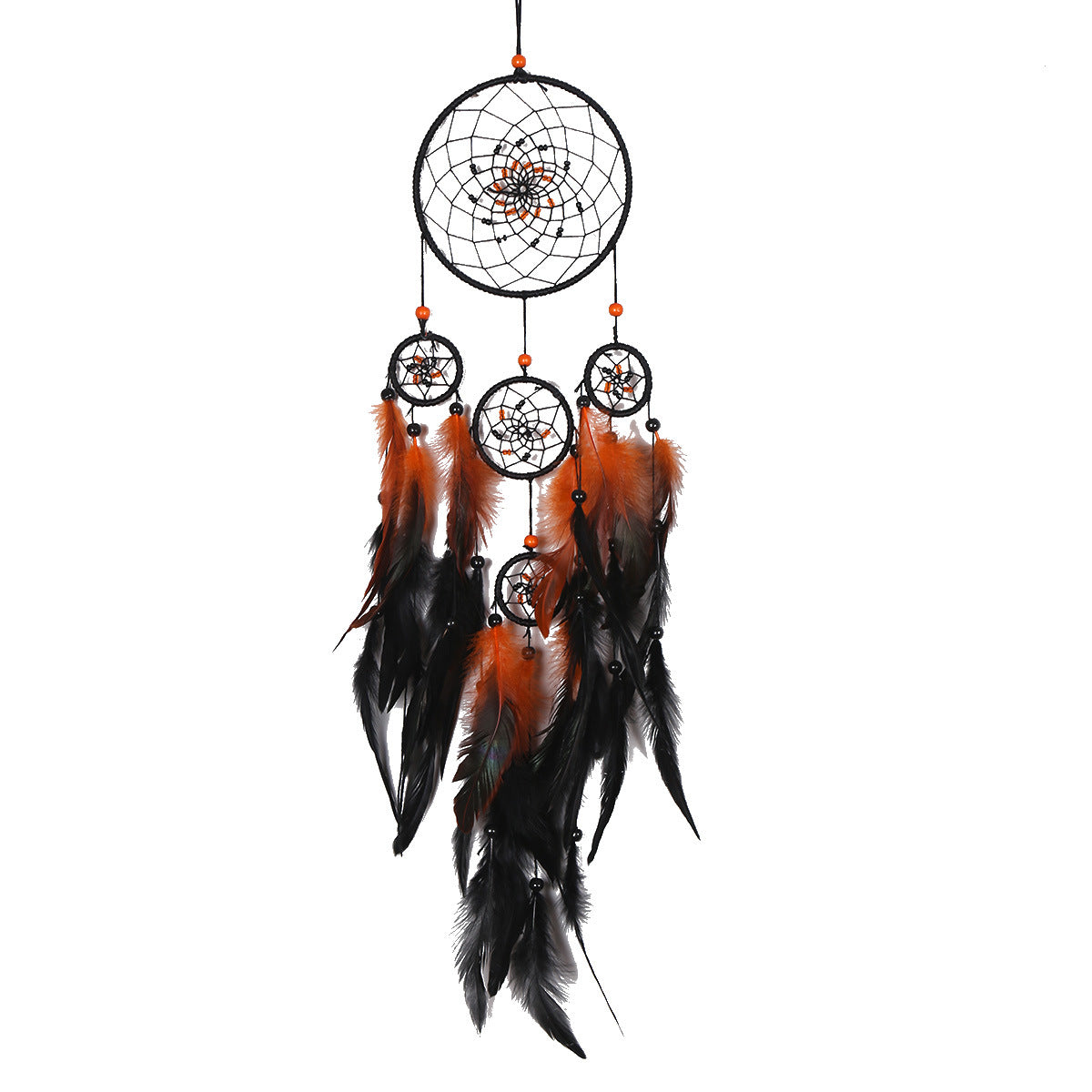 Dark Department New Five-Ring Dream Catcher Feather Pendant Nordic Style Fashion Home Wind Chime Dream Catcher Pendant