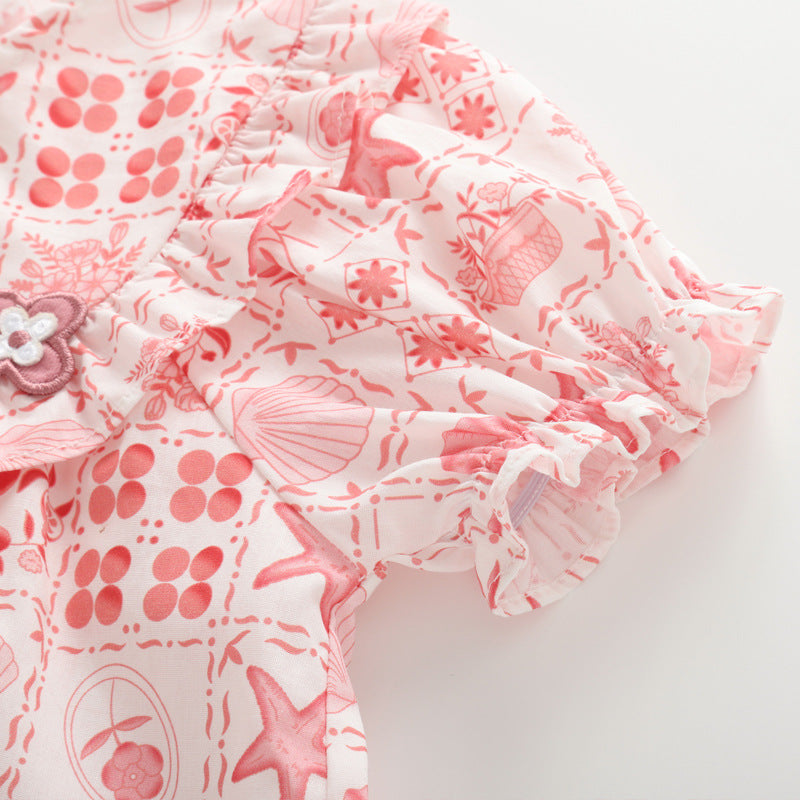 Baby floral short sleeved set