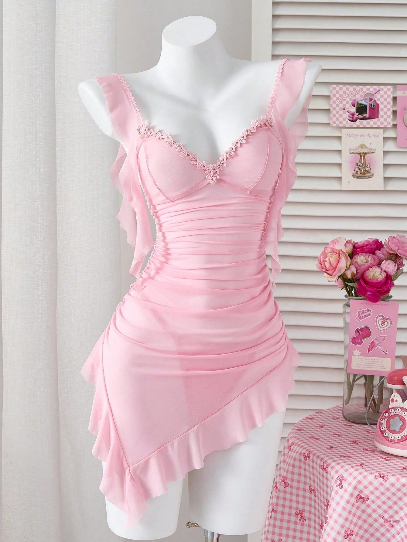 Wrinkle slimming perspective mesh passionate exposed suspender chest pad slim fitting suspender fun pajamas