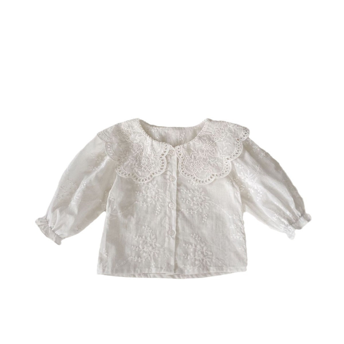 Baby Clothes Spring Autumn  Girl Solid Color Large Turn-Down Collar Shirt Overall Romper Two-Piece Set