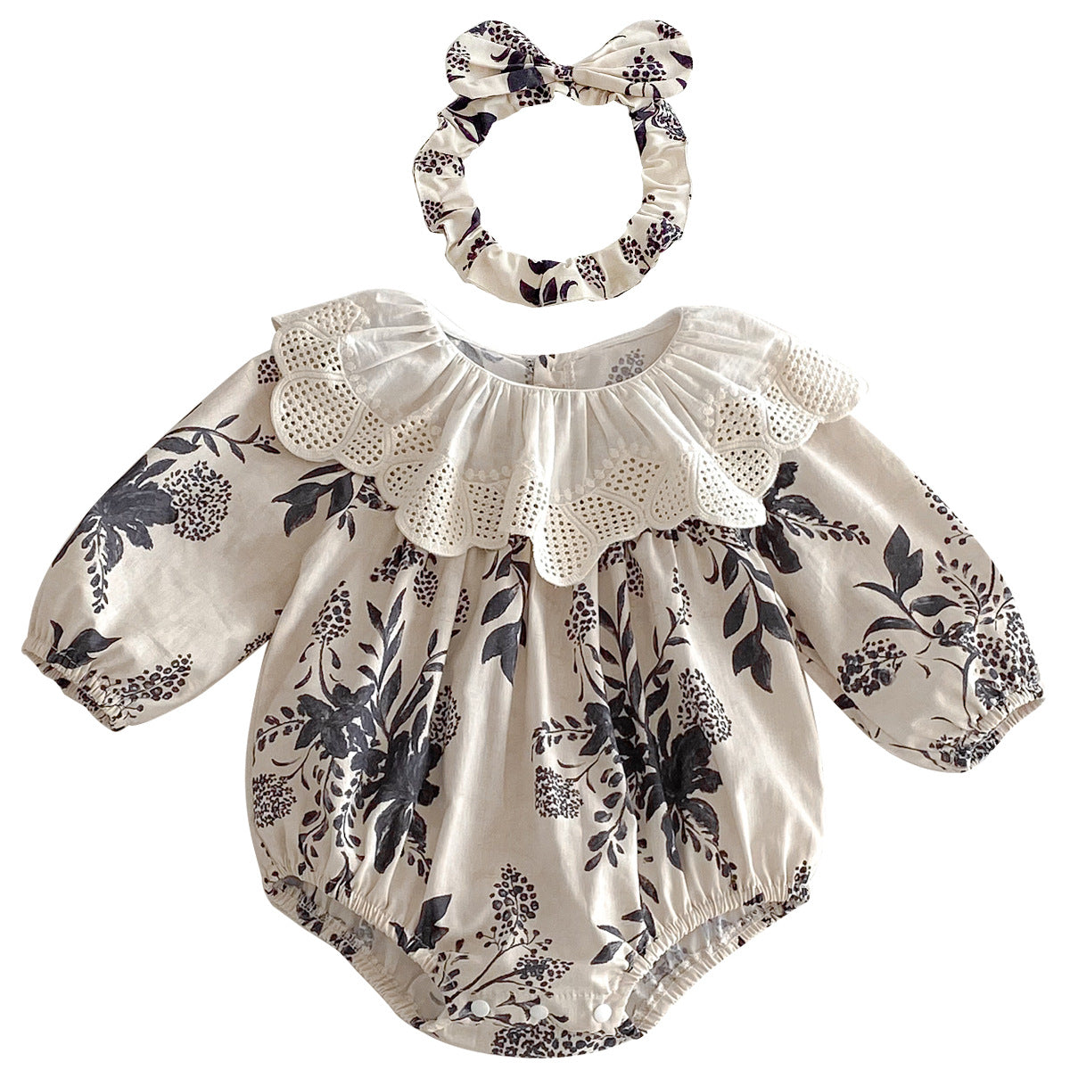 Baby Clothes Spring New Arrival Baby Romper Girls Chinese Style Ink Painting Dress Princess Sister Outfit