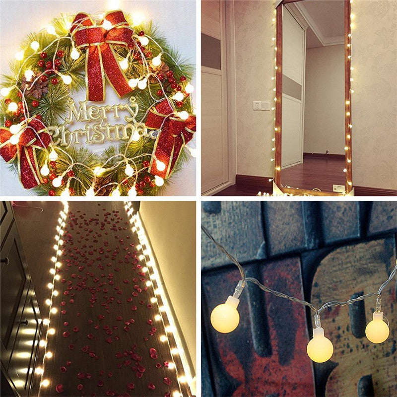 Cherry Balls Fairy String Decorative Lights Battery Operated Wedding Christmas Outdoor Patio Garland Decoration