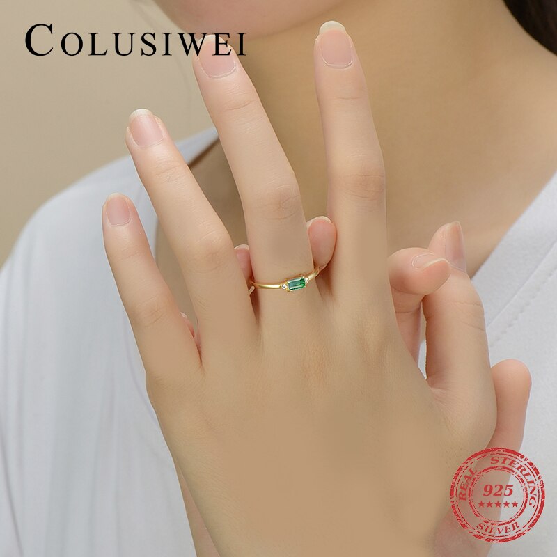 Colusiwei 925 Sterling Silver Mysterious Paraiba Tourmaline Fashion Rings for Women Engagement Wedding Finger Rings Fine Jewelry