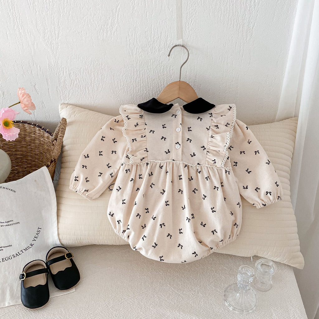 Cute Baby Clothes Spring Autumn Outfit for Girls, Baby Romper, Newborn Bodysuit, 100-Day Celebration Wear, A-Class Infant Clothing