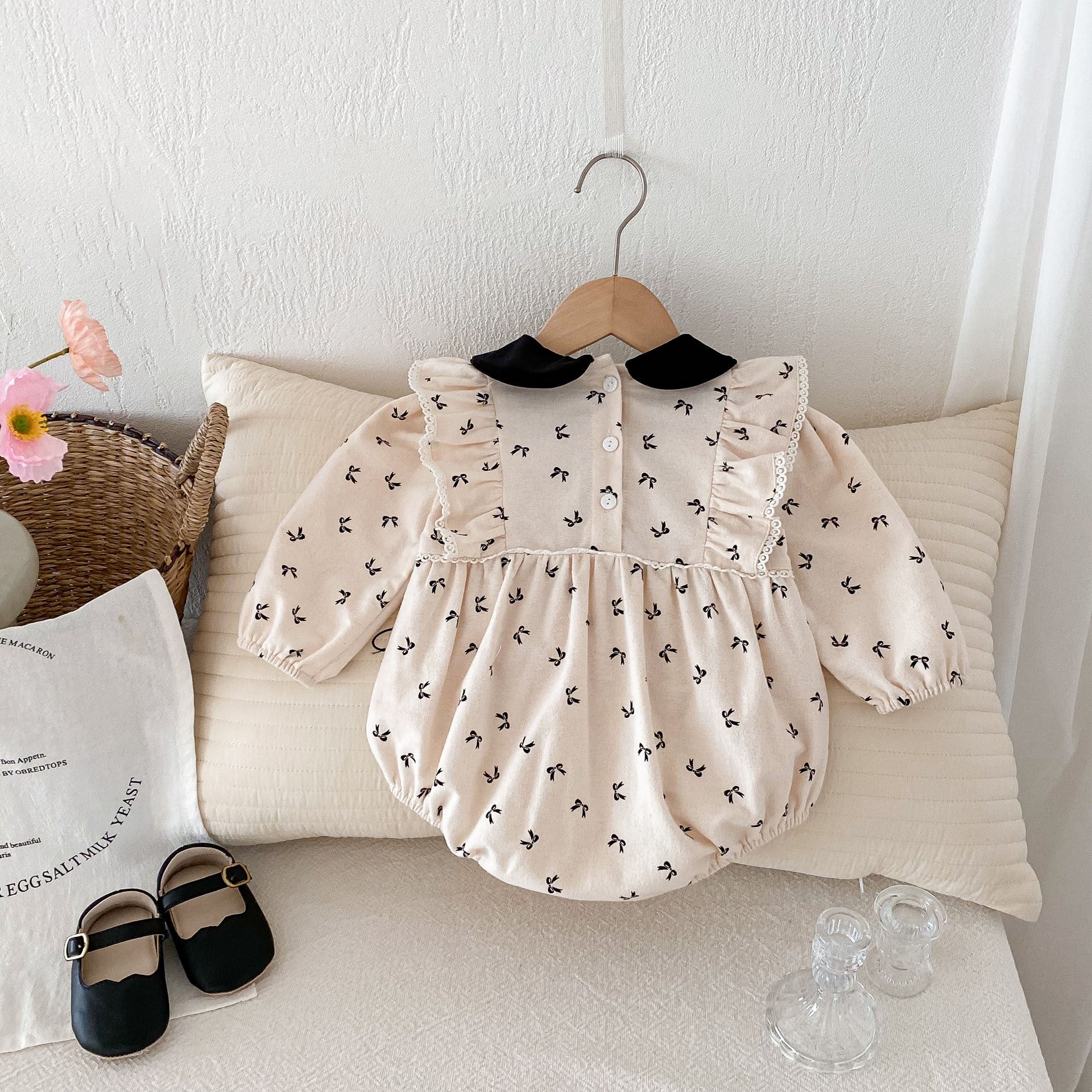 Cute Baby Clothes Spring Autumn Outfit for Girls, Baby Romper, Newborn Bodysuit, 100-Day Celebration Wear, A-Class Infant Clothing