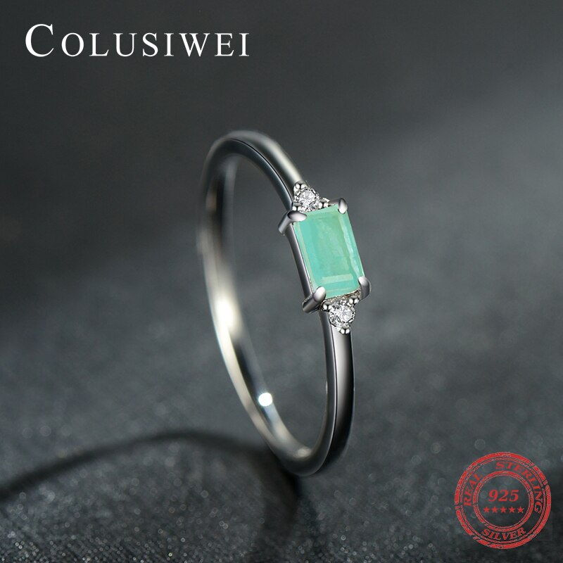 Colusiwei 925 Sterling Silver Mysterious Paraiba Tourmaline Fashion Rings for Women Engagement Wedding Finger Rings Fine Jewelry