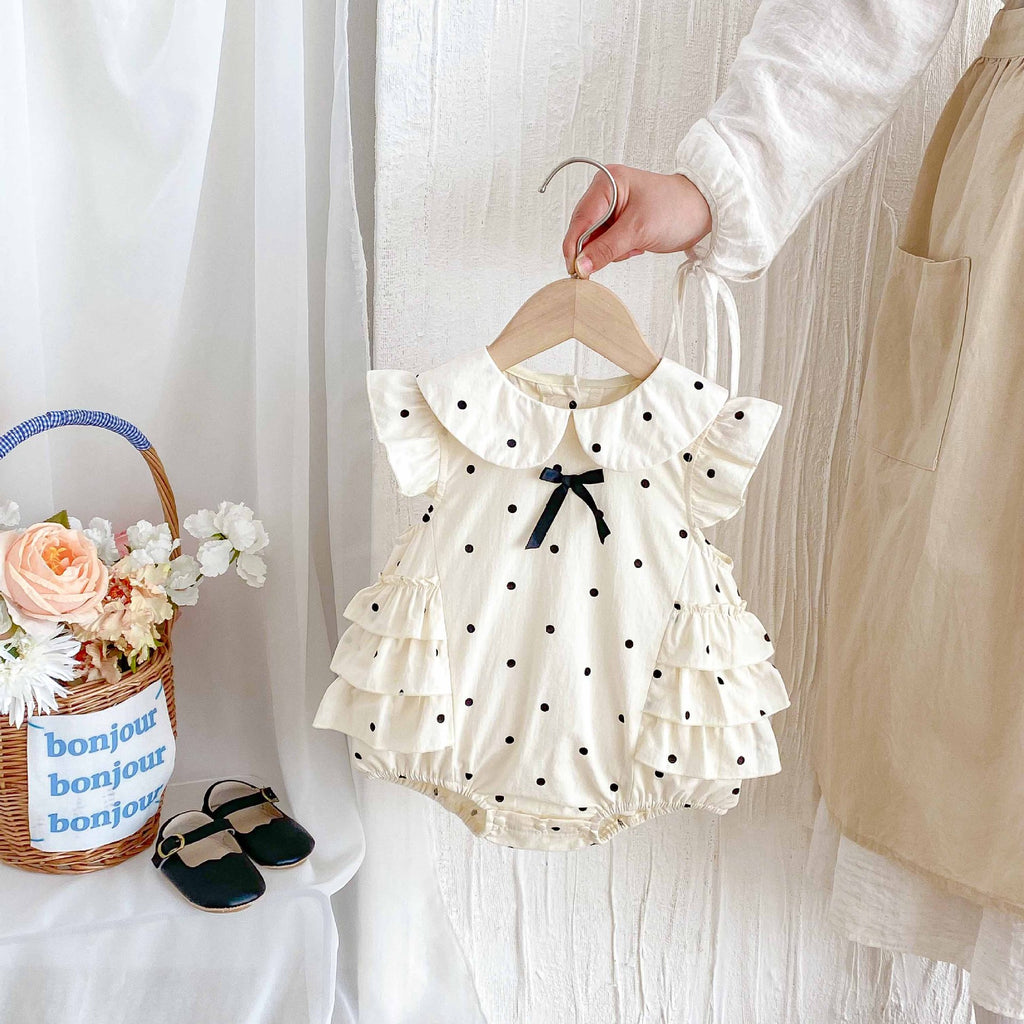 Baby Girl Onesie Sleeveless Summer Lightweight Princess Outfit for 100 Days and Birthday Celebration