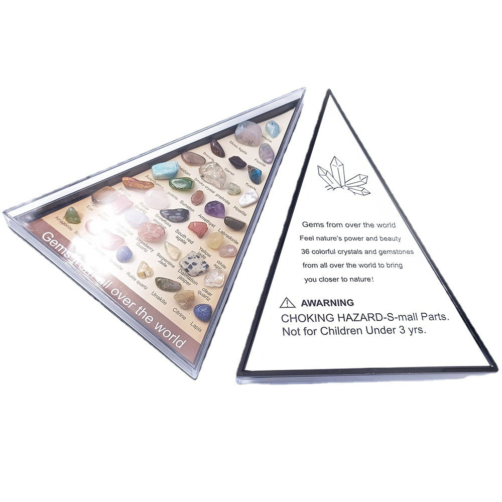 36 PCS/Box Natural Healing Crystals Mineral Specimens Irregular Tumbled Stones Rock Collection Box