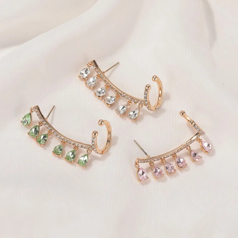 3-color 1-piece women's stud earrings jewelry fashion Korean Valentine's Day gift unusual color earrings