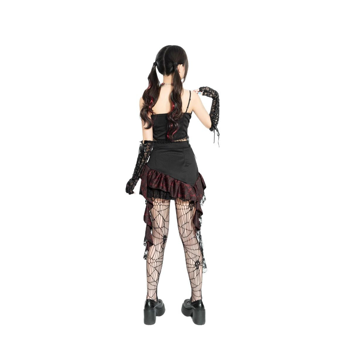 Halloween Dark Style Vampire Cosplay Duchess Lady Strap Top Sexy Performance Outfit