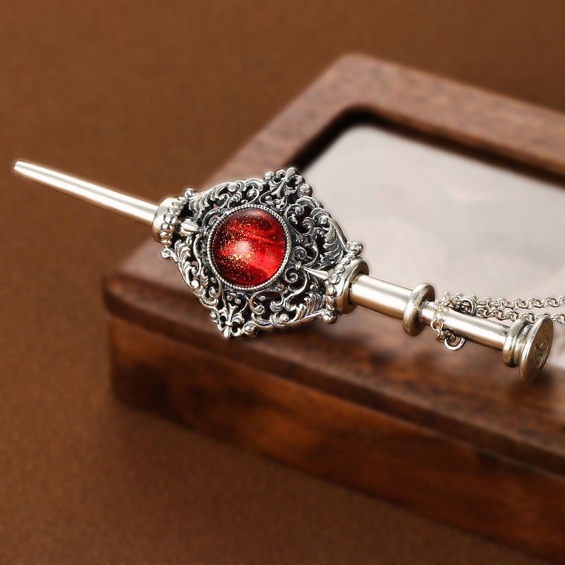 Harry Potter Peripheral Necklace Dripping Blood Alliance Couple Necklace S925 Silver Magic Pendant