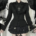 Gothic dark jacquard textured shirt