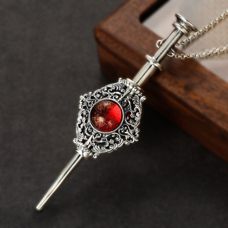Harry Potter Peripheral Necklace Dripping Blood Alliance Couple Necklace S925 Silver Magic Pendant