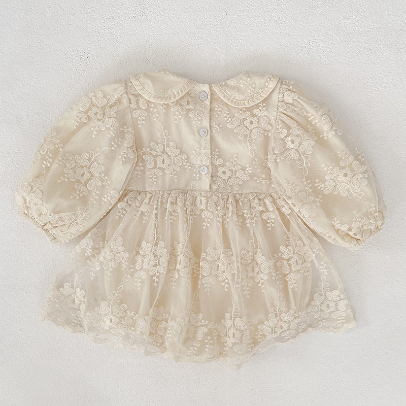 Spring and Autumn Baby Clothes, Baby Girl Romper, Princess Dress, Crawling Suit, Tulle 1st Birthday Dress, Newborn Onesie