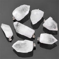 1pc Irregular Stone Rock Crystal Quartz Natural Lapis Lazuli Gem stone Circle Pendant Necklace Gifts Pendant Jewelry