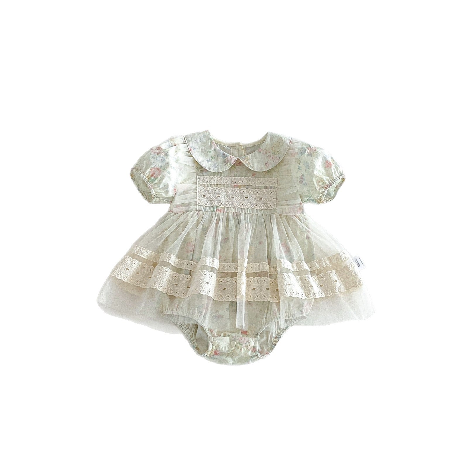 Baby Girl Summer Outfit, Newborn Princess Romper Clothes for 1 Month 100 Days Celebration, A-Class Infant Bodysuit Dress