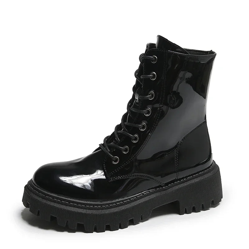 Women Colorful Fashion Ankle Boots Gothic Platform Punk Winter Black High Heels Sexy Ladies Shoes Combat Boots for Women