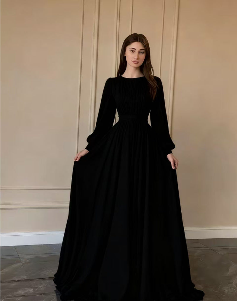 French Court Style White Double Layer Chiffon Full Skirt Princess Fairy Long Dress