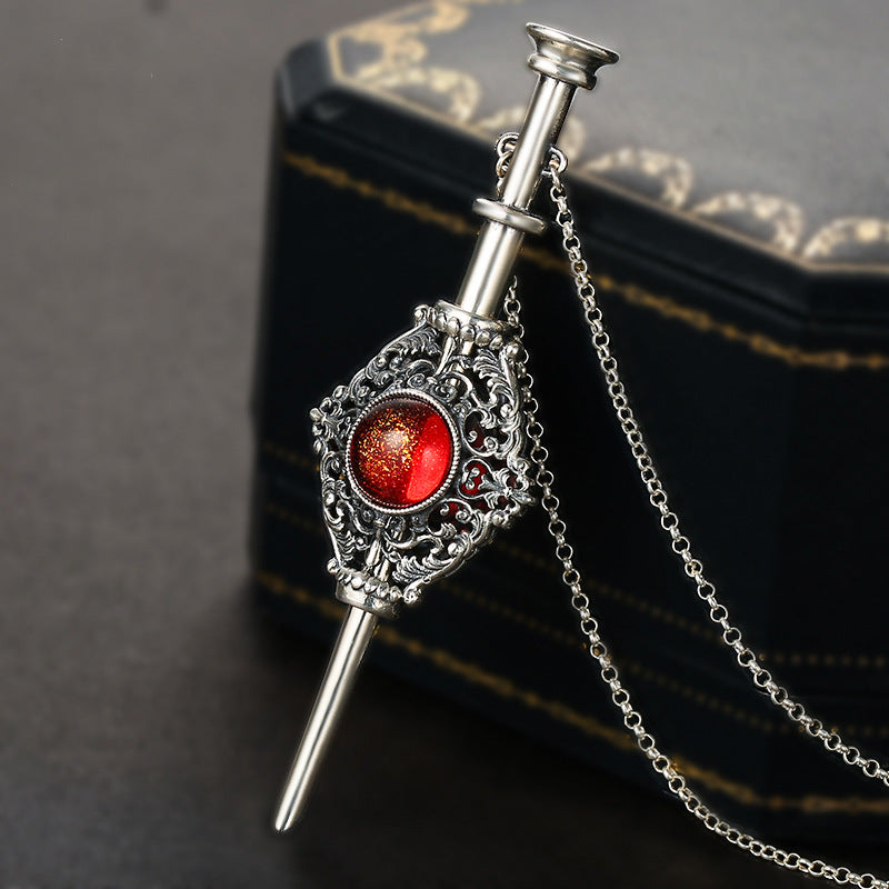 Harry Potter Peripheral Necklace Dripping Blood Alliance Couple Necklace S925 Silver Magic Pendant